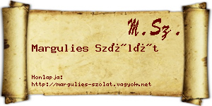 Margulies Szólát névjegykártya